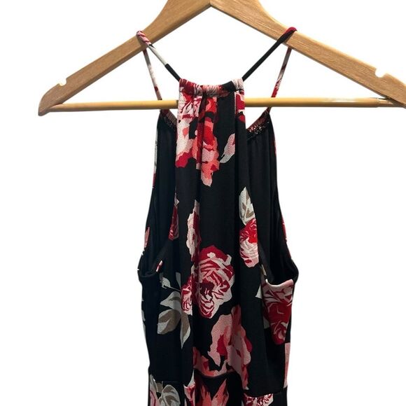 Candie’s Black Red Floral Maxi Dress Size Small - Picture 3 of 5